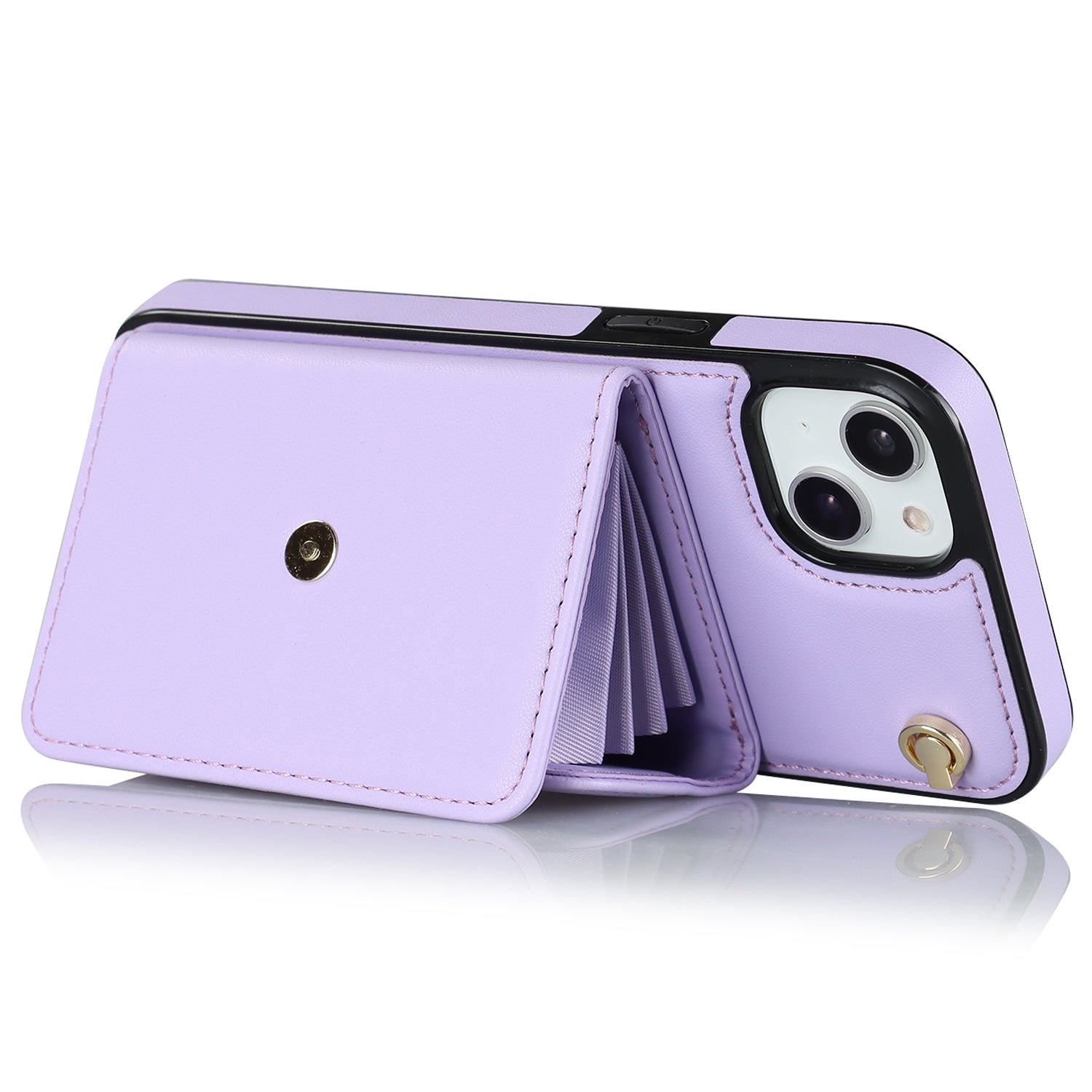 For iPhone 13 6.1 inch 14 Accordion Style Card Slots Phone Case Kickstand RFID Blocking Cover with Short Strap and Long Strap For iPhone 13 6.1 inch 14 Accordion Style Card Slots Phone Case Kickstand RFID Blocking Cover with Short Strap and Long Strap